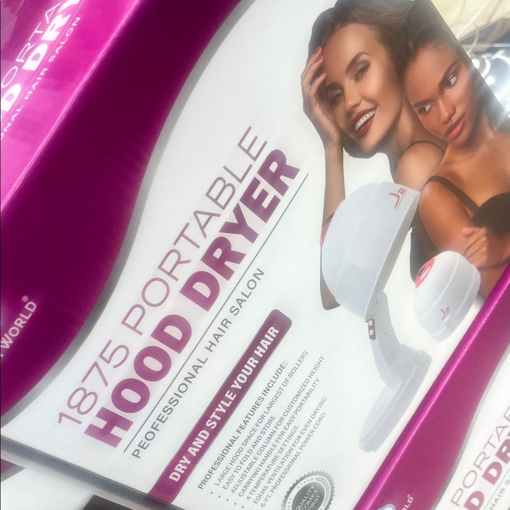1875 Portable Hood Dryer - White & Magenta